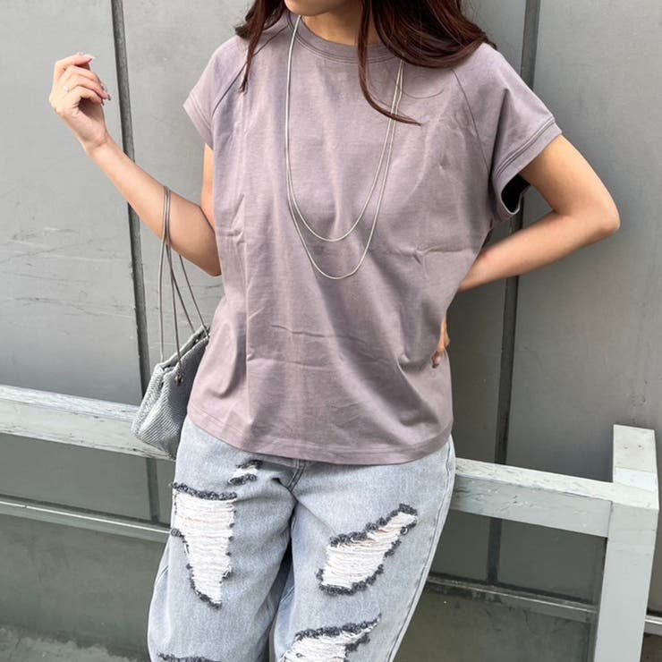 【コットン100％、サスティナブル】8色展開オーガニックコットンフレンチTシャツ | NICE CLAUP / OLIVE des OLIVE　OUTLET | 詳細画像47 