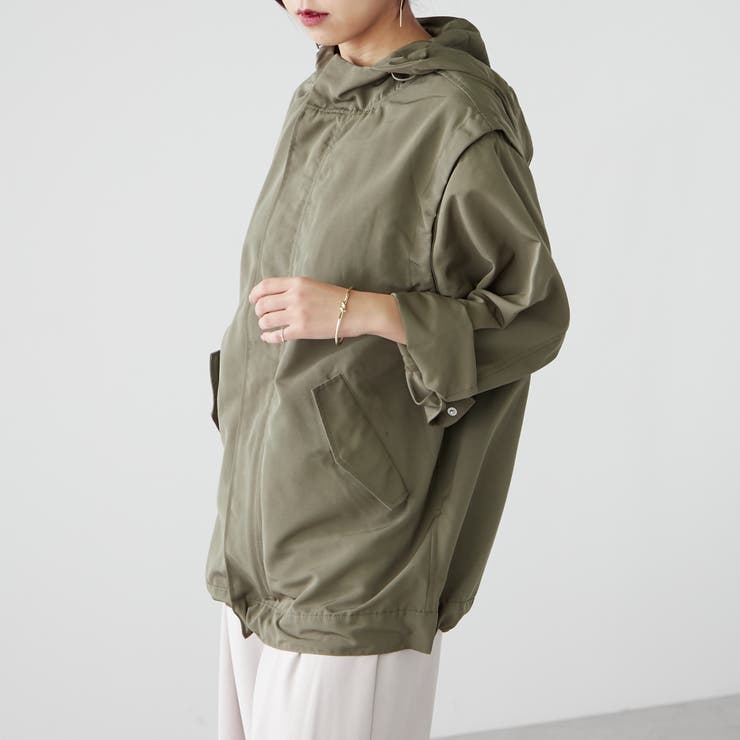 袖着脱マウンテンパーカー[品番：NCLW0012276]｜NICE CLAUP / OLIVE