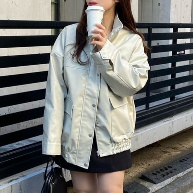 フェイクレザーオーバーサイズブルゾン[品番：NCLW0012223