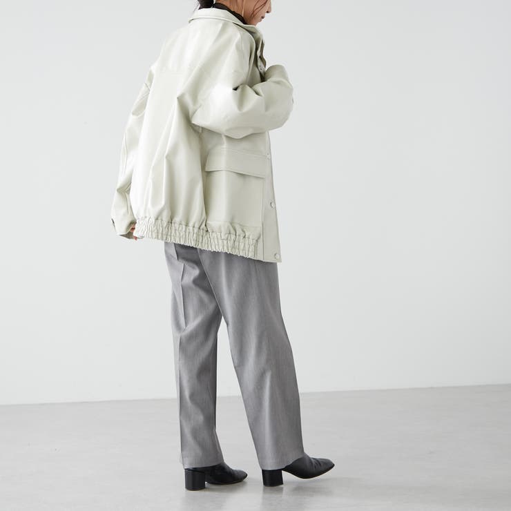 フェイクレザーオーバーサイズブルゾン[品番：NCLW0012223]｜NICE