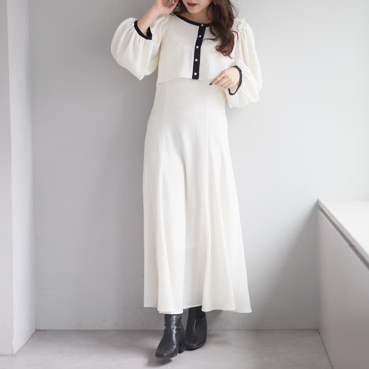 グラムリップス 2wayワンピース　ホワイト セール】2WAY STRIPE ONEPIECE（ワンピース）｜CLANE（クラネ