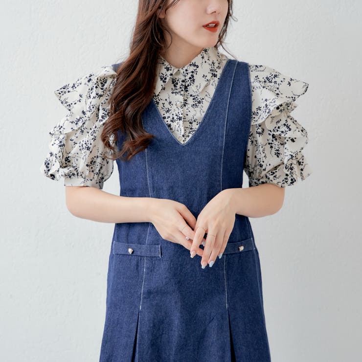 OLIVE des OLIVE クロップドツイードジャケット＆ジャンスカ OLIVE des OLIVE（オリーブデオリーブ）の「クロップドツイード