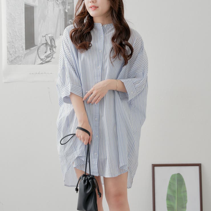 nao】ストライプシャツ[品番：OLOW0012713]｜RMAF NICE CLAUP / OLIVE