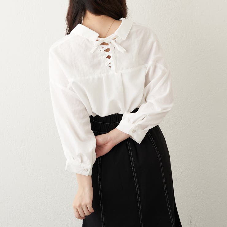 nao】後ろレースアップブラウス[品番：OLOW0012596]｜OLIVE des OLIVE 