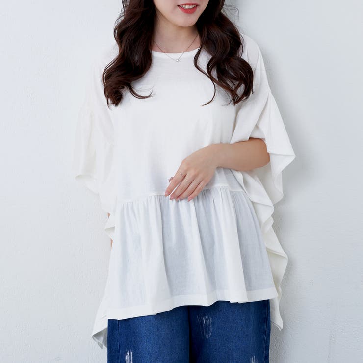 【nao】ゆったりヒラヒラT | NICE CLAUP / OLIVE des OLIVE　OUTLET | 詳細画像1 