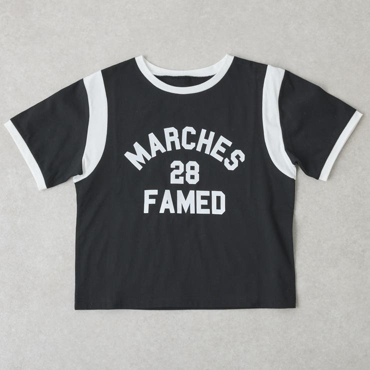 ブラック | 【MARCHES】配色切替ロゴT | NICE CLAUP / OLIVE des OLIVE　OUTLET