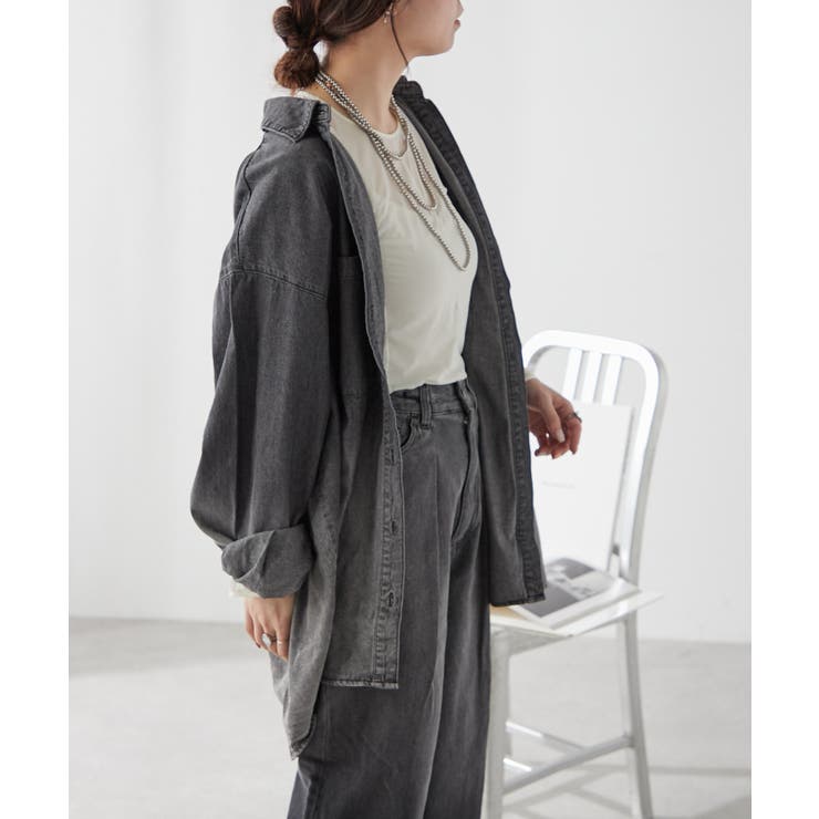 【ユニセックス】 グラデーションデニムBIGシャツ | NICE CLAUP / OLIVE des OLIVE　OUTLET | 詳細画像5 