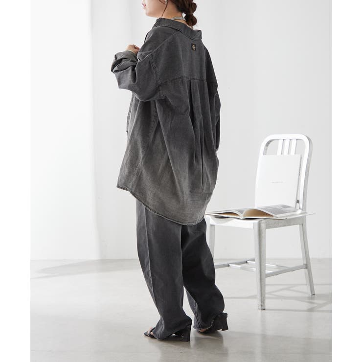 【ユニセックス】 グラデーションデニムBIGシャツ | NICE CLAUP / OLIVE des OLIVE　OUTLET | 詳細画像7 