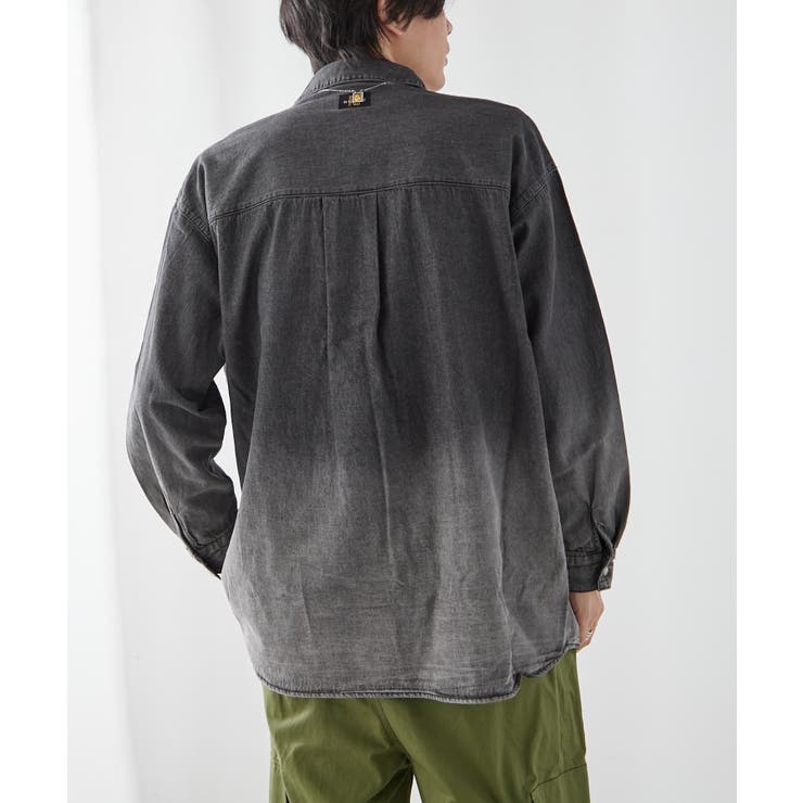 【ユニセックス】 グラデーションデニムBIGシャツ | NICE CLAUP / OLIVE des OLIVE　OUTLET | 詳細画像12 