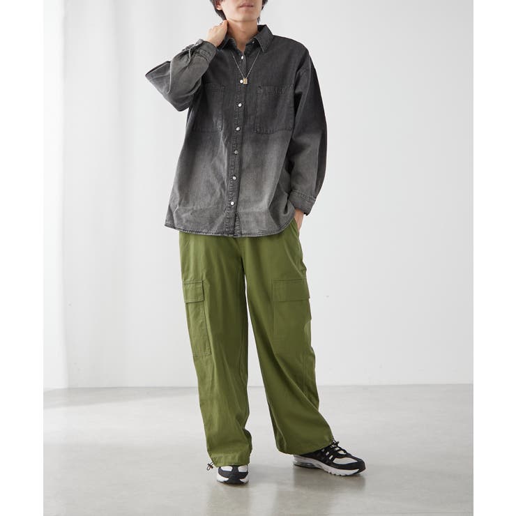 【ユニセックス】 グラデーションデニムBIGシャツ | NICE CLAUP / OLIVE des OLIVE　OUTLET | 詳細画像14 