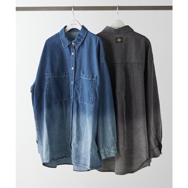 【ユニセックス】 グラデーションデニムBIGシャツ | NICE CLAUP / OLIVE des OLIVE　OUTLET | 詳細画像17 