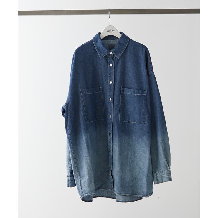 【ユニセックス】 グラデーションデニムBIGシャツ | NICE CLAUP / OLIVE des OLIVE　OUTLET | 詳細画像18 