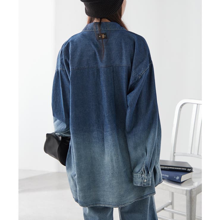 【ユニセックス】 グラデーションデニムBIGシャツ | NICE CLAUP / OLIVE des OLIVE　OUTLET | 詳細画像22 