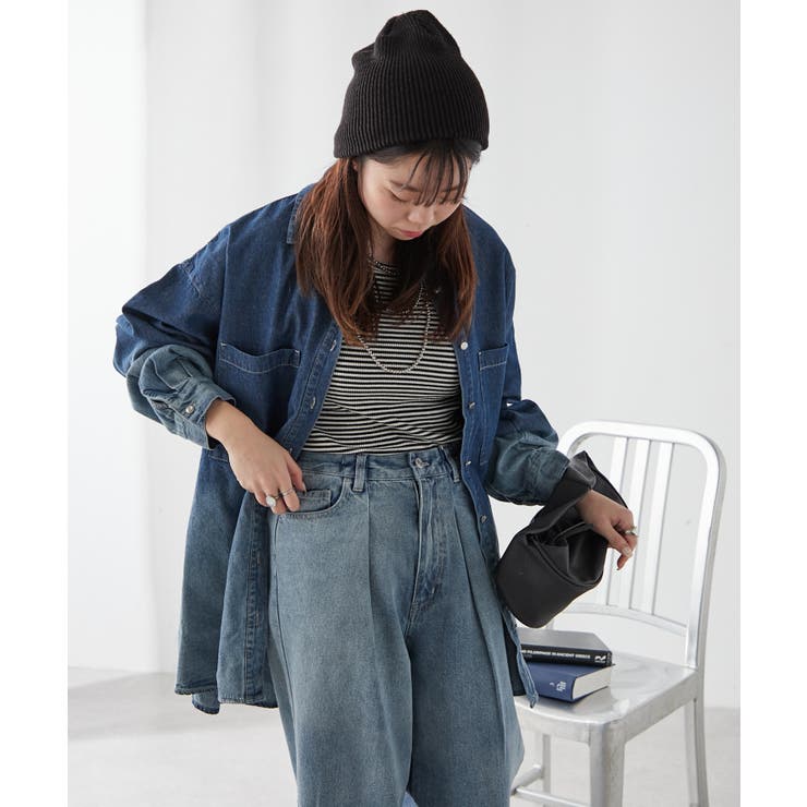 【ユニセックス】 グラデーションデニムBIGシャツ | NICE CLAUP / OLIVE des OLIVE　OUTLET | 詳細画像23 