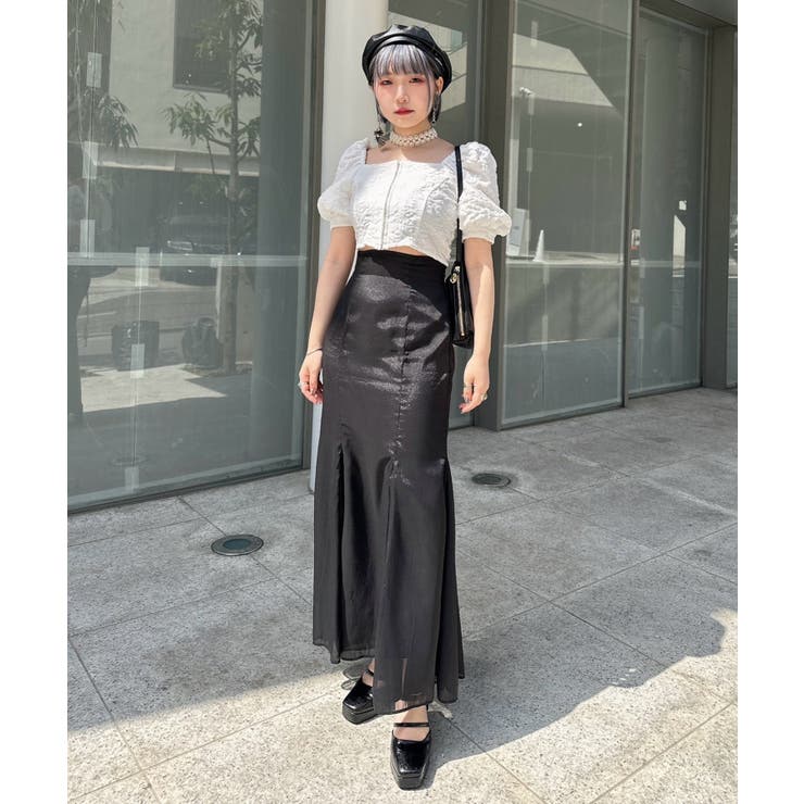 Mavie..7】スクエアブラウス[品番：NCLW0013380]｜NICE CLAUP / OLIVE
