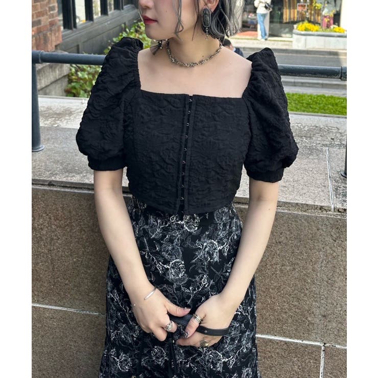 Mavie..7】スクエアブラウス[品番：NCLW0013380]｜NICE CLAUP / OLIVE