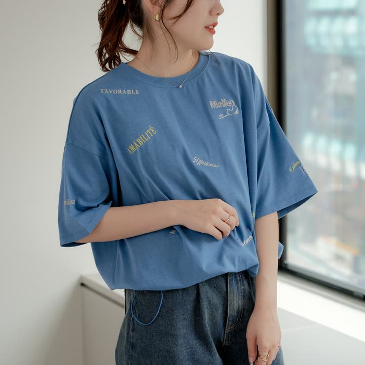 nao】裾ドロストランダム刺繍T[品番：OLOW0013203]｜RMAF NICE CLAUP