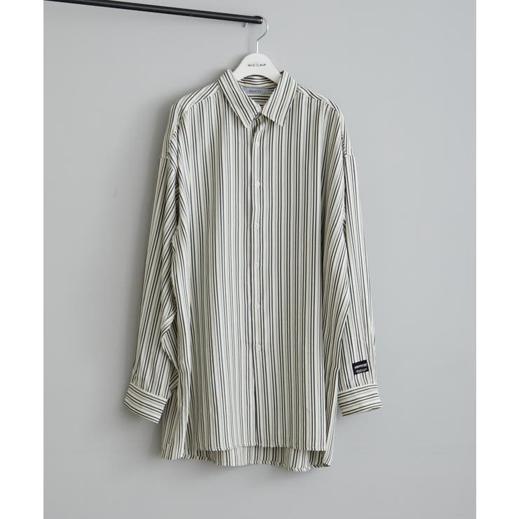 【NUNIFE】バックプリントストライプシャツ | NICE CLAUP / OLIVE des OLIVE　OUTLET | 詳細画像3 
