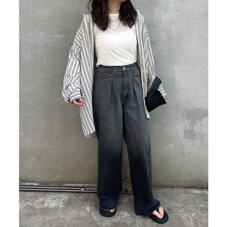 【NUNIFE】バックプリントストライプシャツ | NICE CLAUP / OLIVE des OLIVE　OUTLET | 詳細画像10 