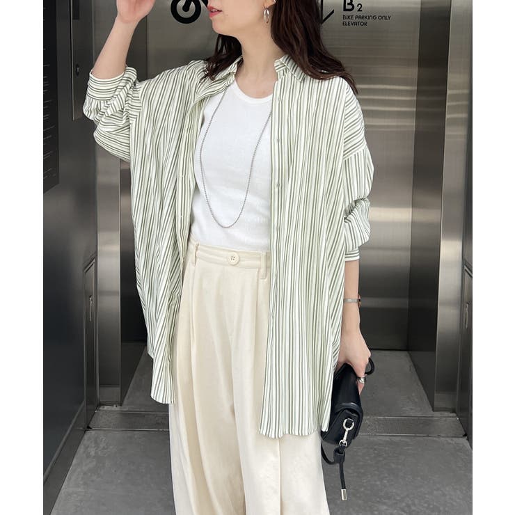 【NUNIFE】バックプリントストライプシャツ | NICE CLAUP / OLIVE des OLIVE　OUTLET | 詳細画像22 