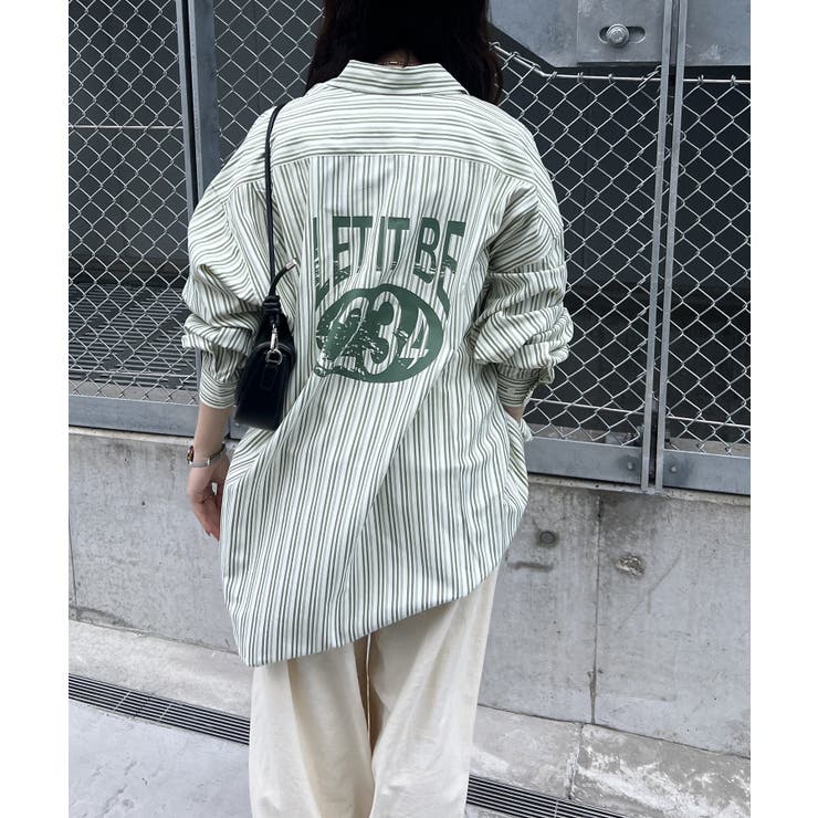 【NUNIFE】バックプリントストライプシャツ | NICE CLAUP / OLIVE des OLIVE　OUTLET | 詳細画像23 