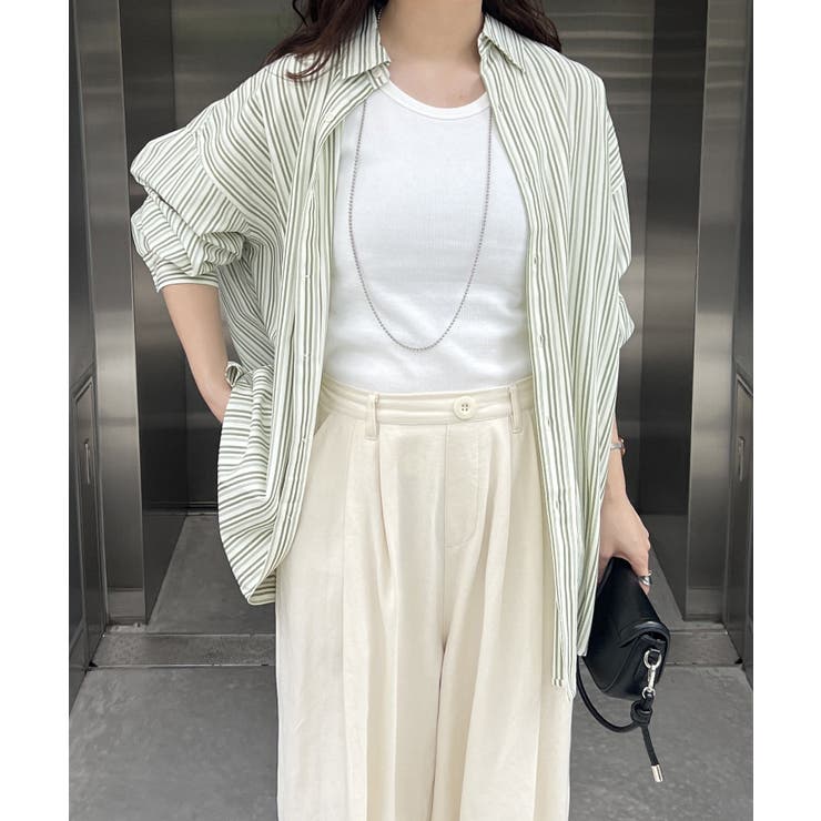 【NUNIFE】バックプリントストライプシャツ | NICE CLAUP / OLIVE des OLIVE　OUTLET | 詳細画像24 