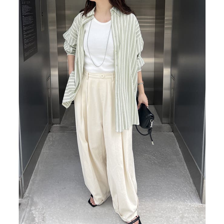 【NUNIFE】バックプリントストライプシャツ | NICE CLAUP / OLIVE des OLIVE　OUTLET | 詳細画像25 