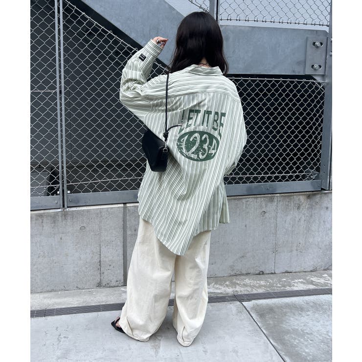 【NUNIFE】バックプリントストライプシャツ | NICE CLAUP / OLIVE des OLIVE　OUTLET | 詳細画像26 