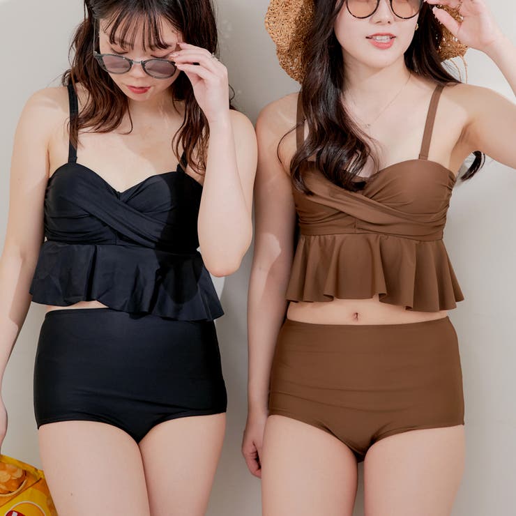 【WEB限定】M,Lサイズ展開ぺプラムビキニ 体型カバー水着 | NICE CLAUP / OLIVE des OLIVE　OUTLET | 詳細画像2 