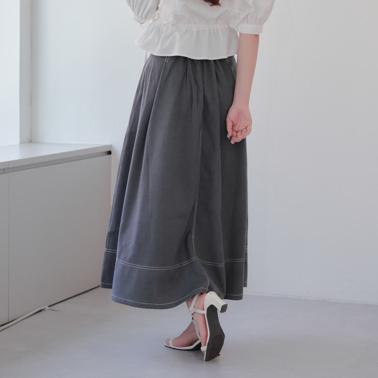 タックフレアスカート[品番：OLOW0014004]｜RMAF NICE CLAUP / OLIVE