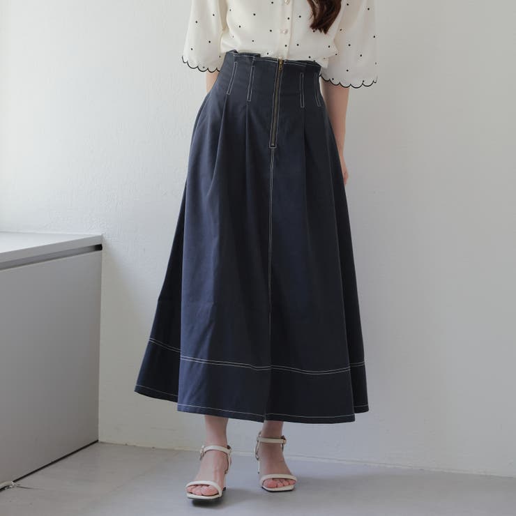 タックフレアスカート[品番：OLOW0014004]｜RMAF NICE CLAUP / OLIVE