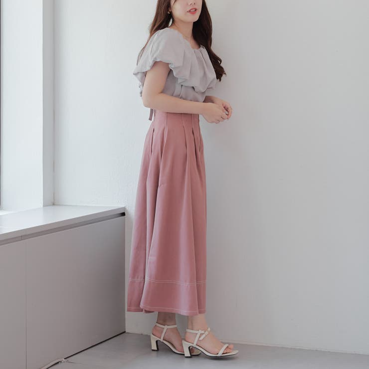 タックフレアスカート[品番：OLOW0014004]｜RMAF NICE CLAUP / OLIVE