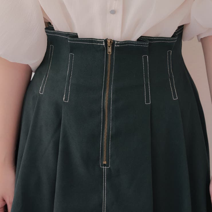 タックフレアスカート[品番：OLOW0014004]｜RMAF NICE CLAUP / OLIVE