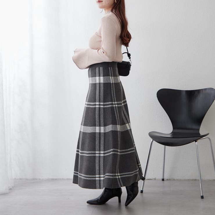 NAO】BIGチェック柄ニットスカート[品番：OLOW0014528]｜RMAF NICE