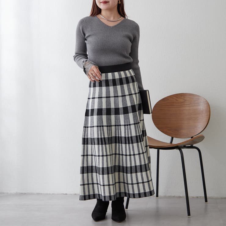 NAO】BIGチェック柄ニットスカート[品番：OLOW0014528]｜RMAF NICE