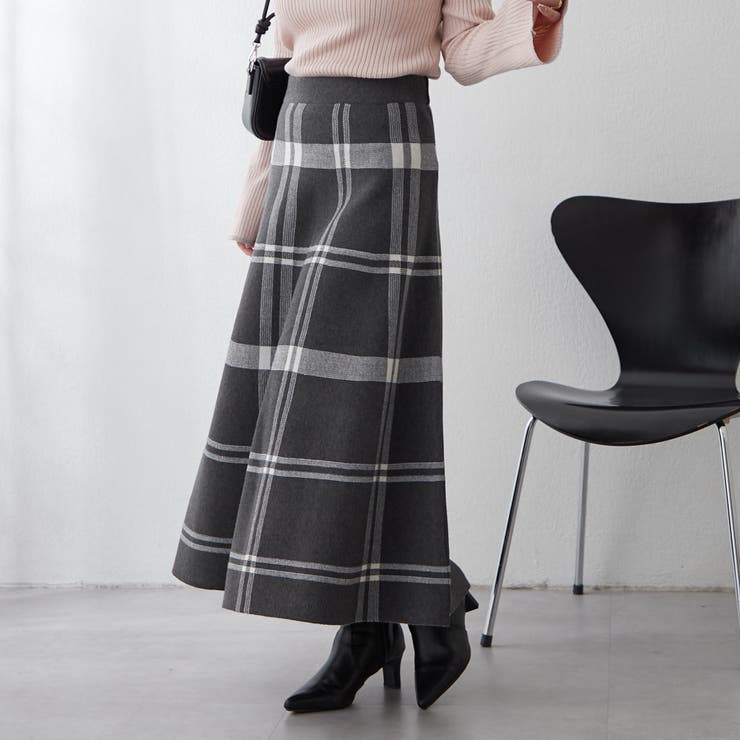 NAO】BIGチェック柄ニットスカート[品番：OLOW0014528]｜RMAF NICE