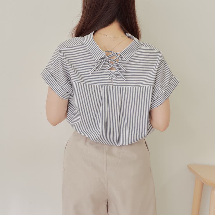 【nao】後レースアップタケノコタック柄ブラウス | RMAF　NICE CLAUP / OLIVE des OLIVE | 詳細画像12 