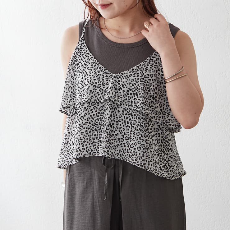 SET UPでも着用可◎】ヒョウ柄ビスチェ[品番:NCLW0013894 SET UPでも着用可◎】ヒョウ柄ビスチェ[品番:NCLW0013894