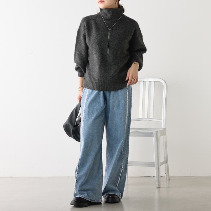 専用♢IENA♢トラッゾドンナ　ボウタイリブニット カシミヤタッチボウタイリブニット - ベルーナ【公式】