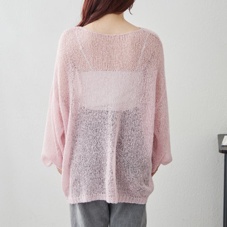 Web限定・リバイバル】モヘアタッチ透かしニット[品番：OLOW0014119