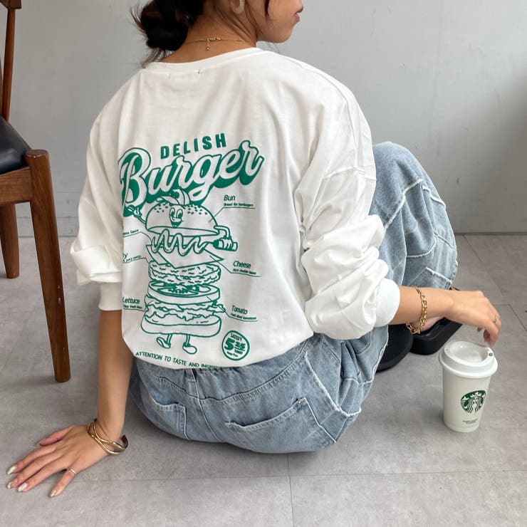 burger & cola ロンT Lサイズ JEANS BUG ロンT MOTORCYCLE オリジナル バイカー プリント