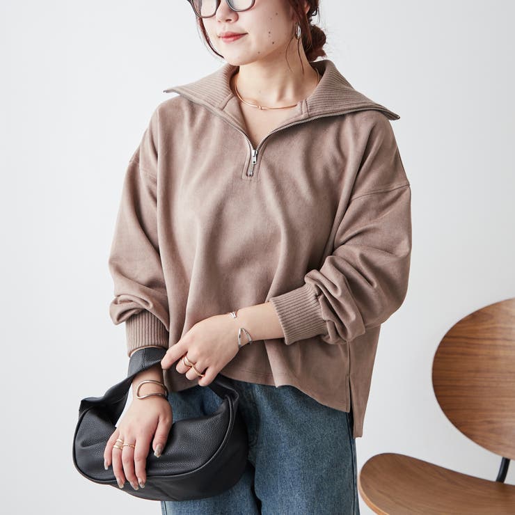 【美品 ❣️】ザロウ　ダブルフェイスプルオーバー 長袖 ネイビー レディース Sawa a la mode レディース アウター ジャケット ネイビー オフ