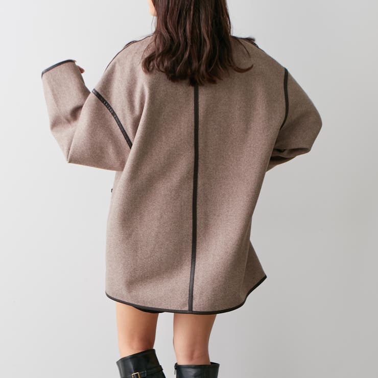 OUR パイピング使いのノーカラージャケット パイピング使い中わたノーカラージャケット - ベルーナ【公式】