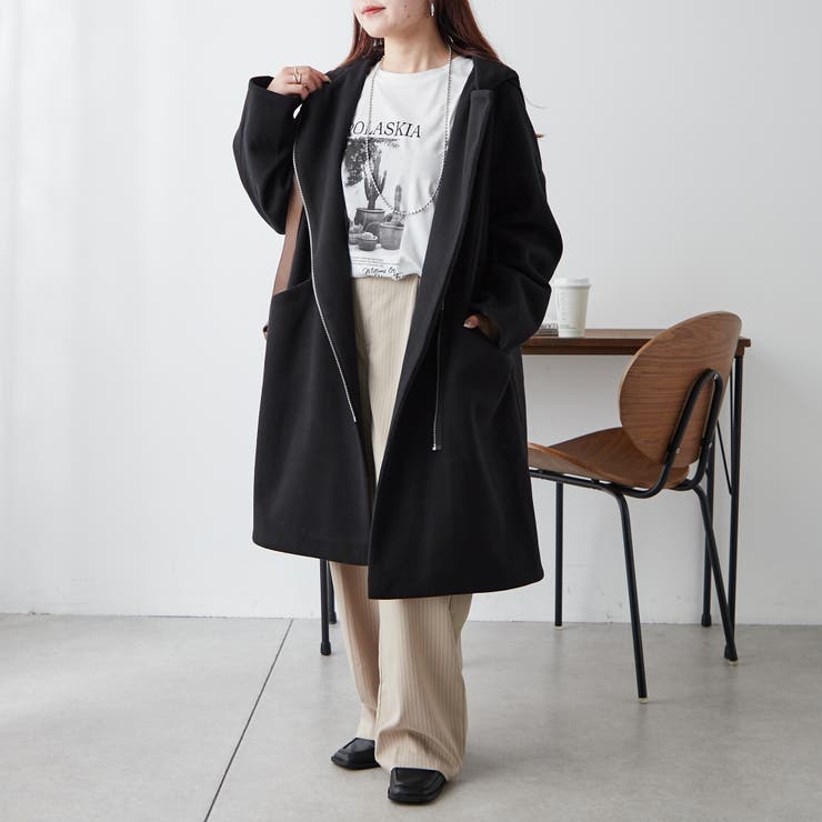 美品 DRAWERフードコート オリーブ  シルク ジップ フード コート 美品 DRAWERフードコート オリーブ シルク ジップ フード コート