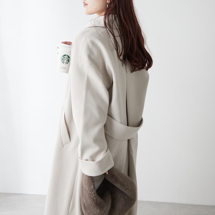 Web限定】バックベルトステンカラーコート[品番：OLOW0014714