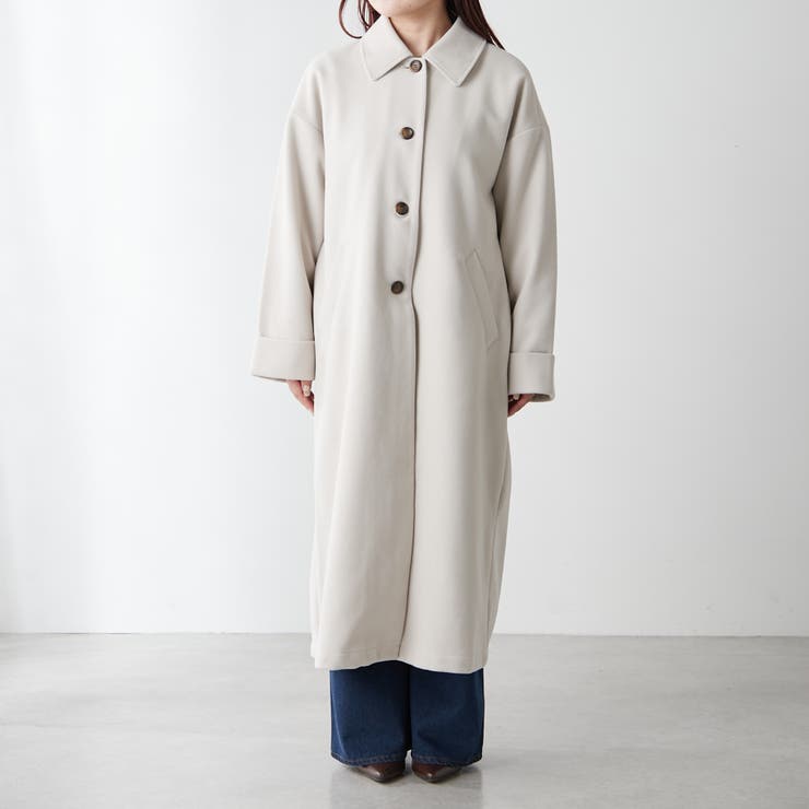 美品♪定価3.7万 ボールジィ コットンループバック ベルテッドコート クリーム セール】 【撥水加工／マルチポケット／長さ調整可能