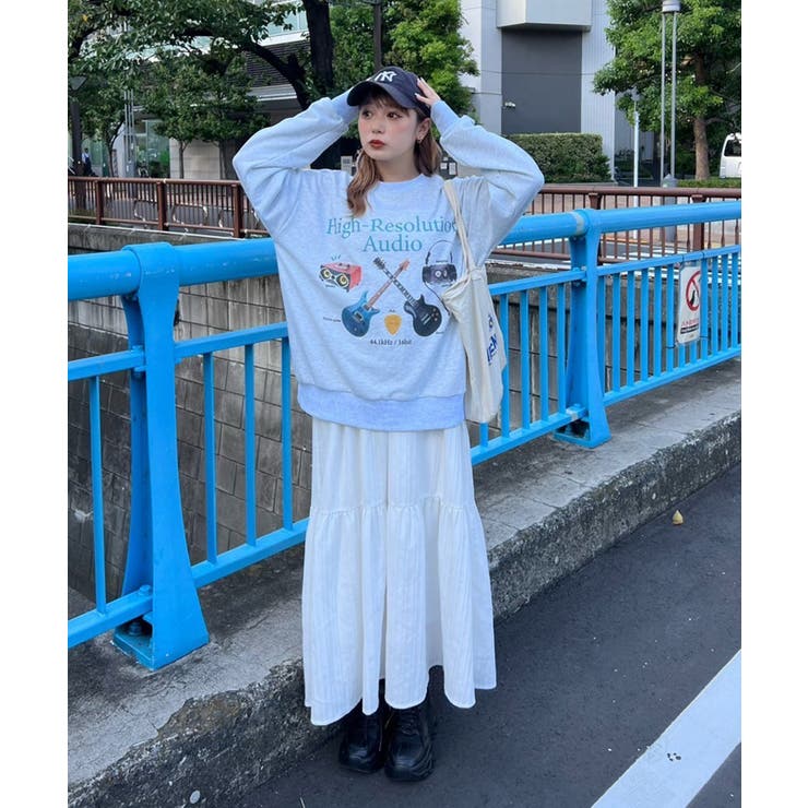 NUNIFE×さやべび】楽器プリント裏毛プルオーバー[品番：OLOW0014669 