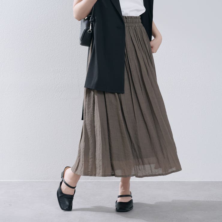 ブラウン | 【夏にぴったり】ウエストフリルギャザースカート | RMAF　NICE CLAUP / OLIVE des OLIVE