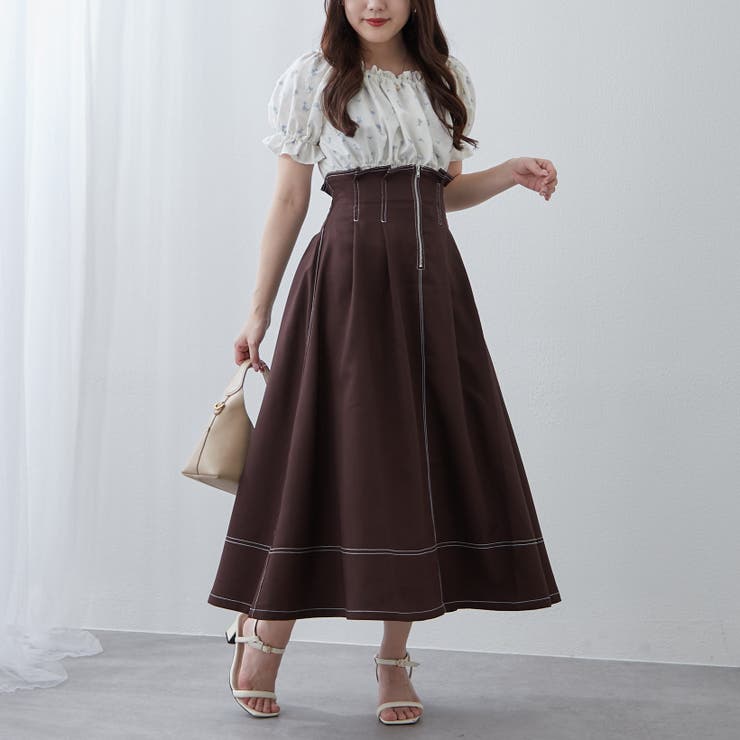 細見え】ウエストタックフレアスカート[品番：OLOW0015466]｜RMAF NICE