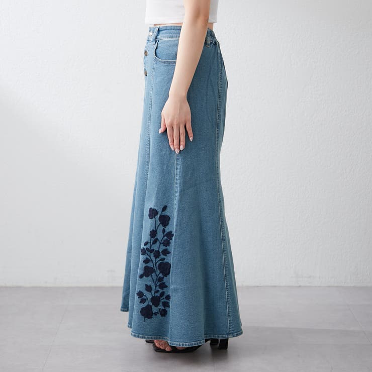 刺繍デニムマーメイドスカート[品番：OLOW0015950]｜RMAF NICE